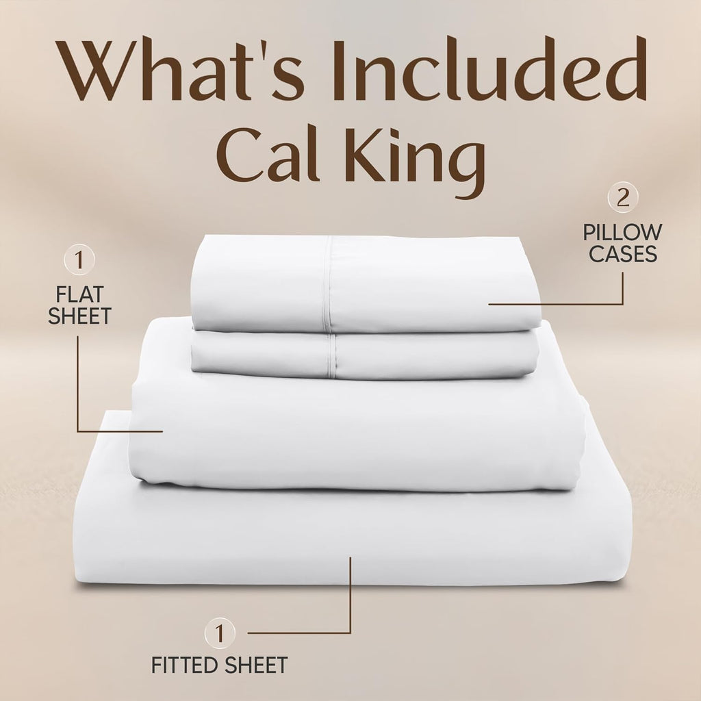 Utopia Bedding California King Sheet Set - Soft, Breathable Microfiber - 4-Piece in White