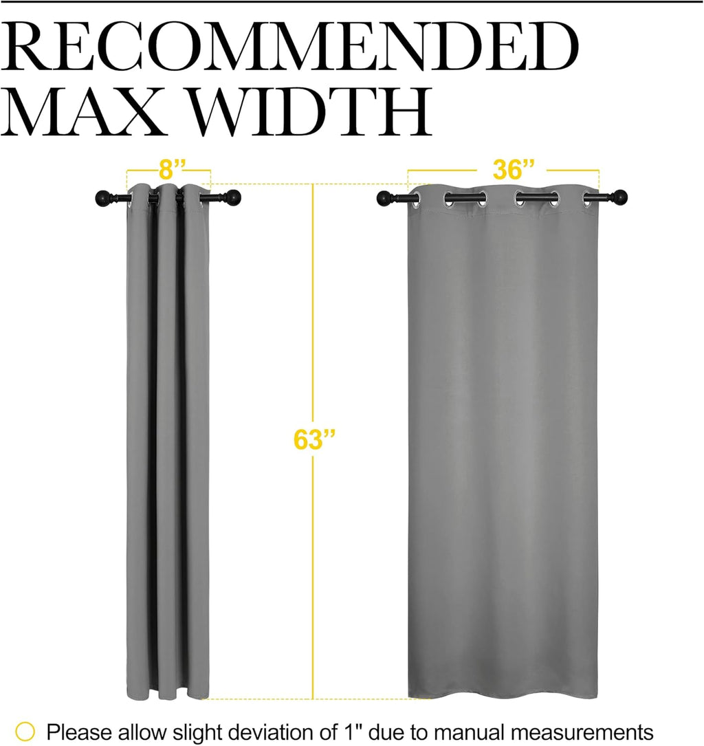 NICETOWN Silver Grey Thermal Insulated Blackout Curtains - Kids Nursery Drapes (2 Panels, W42 x L63-Inch)