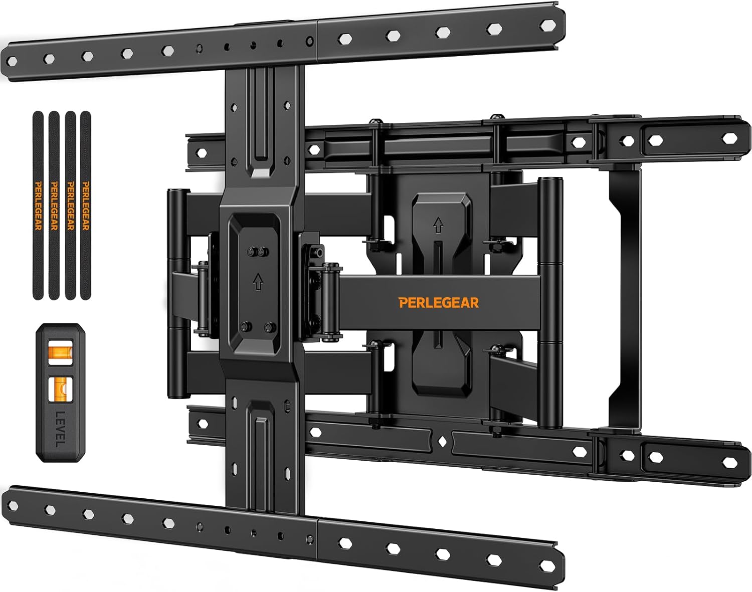Perlegear Ultra Slim TV Wall Mount - Full Motion Design for 42-90" TVs | Fits 16"/24" Studs, Max VESA 600x400mm, Holds 132lbs