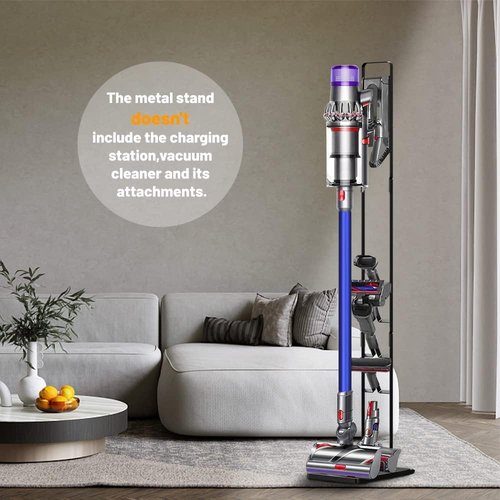 Foho Vacuum Stand Compatible for Dyson V15 V11 V10 V8 V7 V6 with Wheels,Metal Storage Bracket Stand Holder Compatible for Dyson Handheld Cordless Vacuum Cleaners & Accessories & Attachments