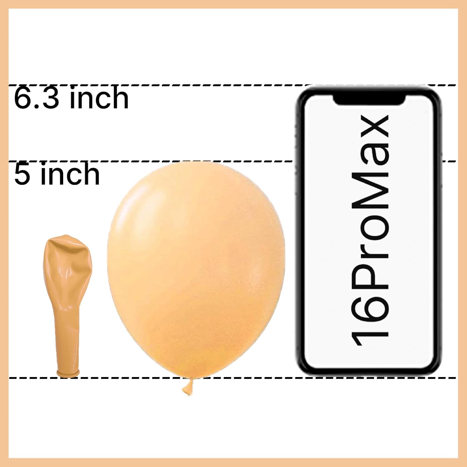 PartyWoo Nude Balloons - 50pcs 5-Inch Apricot Latex Helium Balloons for Boho Fall Celebrations