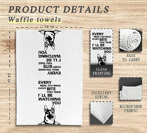 Dwept German Shepherd Dish Towels - Funny Hand & Decorative Kitchen Towels, Dog Lover Gift, German Shepherd1
