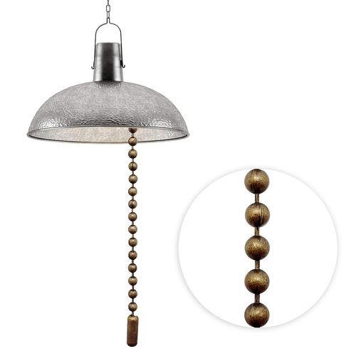 Ceiling Fan Pull Chain Extenders 4‑Pack – Four 39-Inch (1 Meter) Antique Brass Beaded Chains with Connectors, Fan and Light Pull Chain Extension for Fixtures