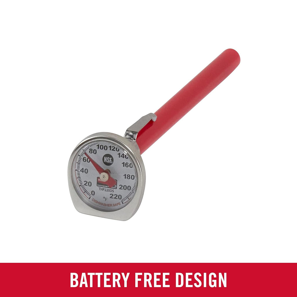 Rubbermaid Commercial Products Instant Read Food Thermometer - Pocket Size, Dishwasher Safe, Red