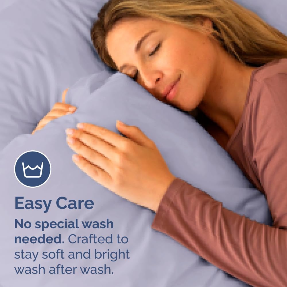Skiennix Body Pillowcases Set of 4 | Soft & Breathable 20x54 Long Pillow Covers - Fade-Free & Machine Washable (Light Lavender)