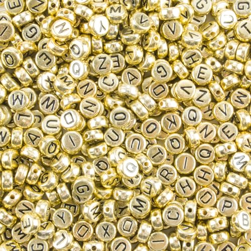 200pcs Gold Acrylic Letter Z Beads | 4x7mm for Bracelets & Jewelry