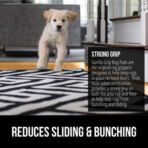 GORILLA GRIP Rug Pad Gripper - Slip & Skid Resistant 5x7 FT | Safe & Secure Under Area Rugs