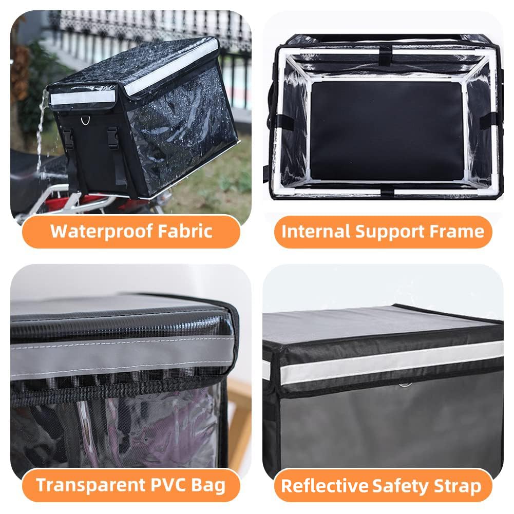 TooCust Insulated Bags For Food Delivery XXL 19.7" x 15" x 15", Commercial Insulated Food Delivery Bag w/Divider, Waterproof & Foldable Catering Bag Food Deliveries, Delivery Pizza Bags 14 Inches