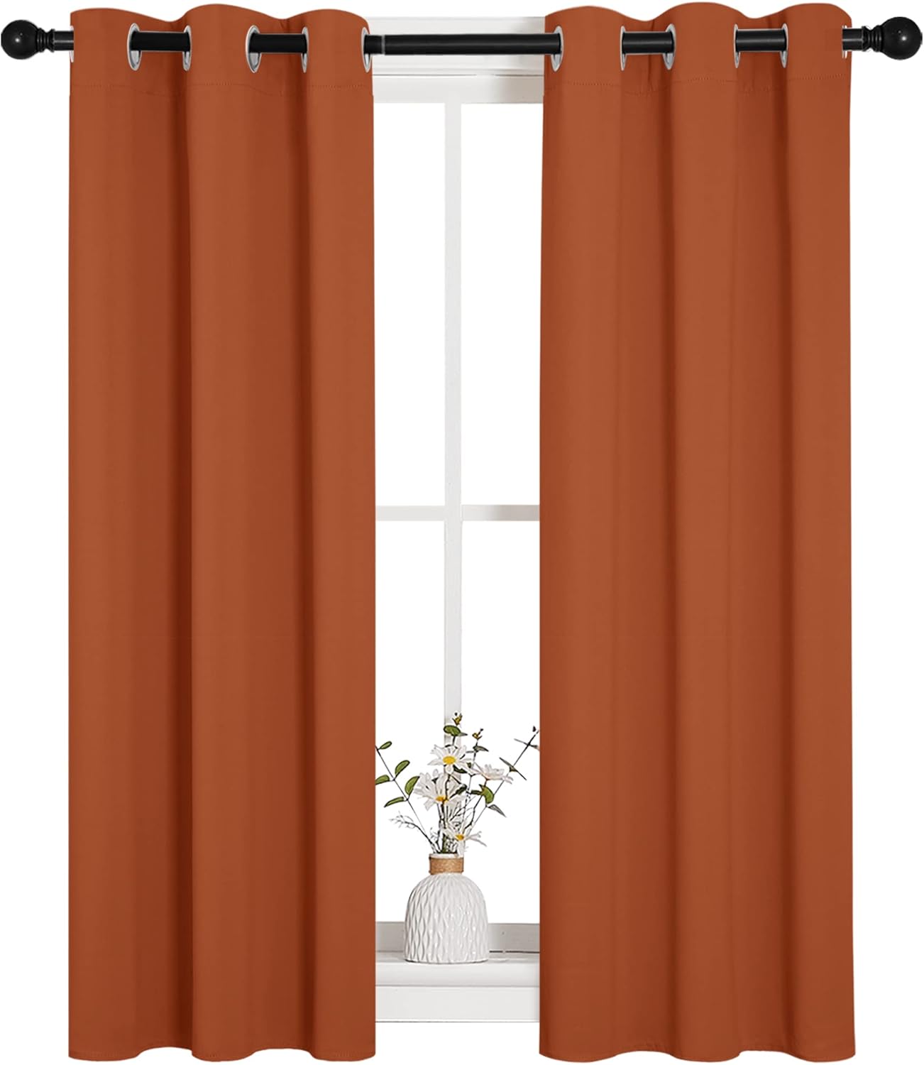 NICETOWN Burnt Orange Blackout Curtains - Thermal Insulated Drapes, 1 Pair, 29 x 40 Inches