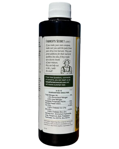 Farmer's Secret Citrus Tree Booster Fertilizer - Super Concentrated Formula for All Citrus Trees | 8oz