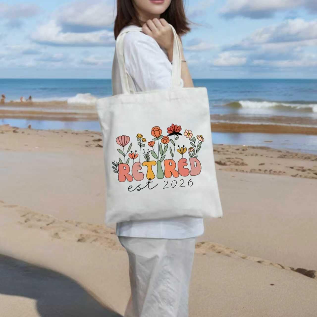 Maciebelle Retirement Gift - Stylish Canvas Tote Bag for Women | Perfect 2026 Retirement Present
