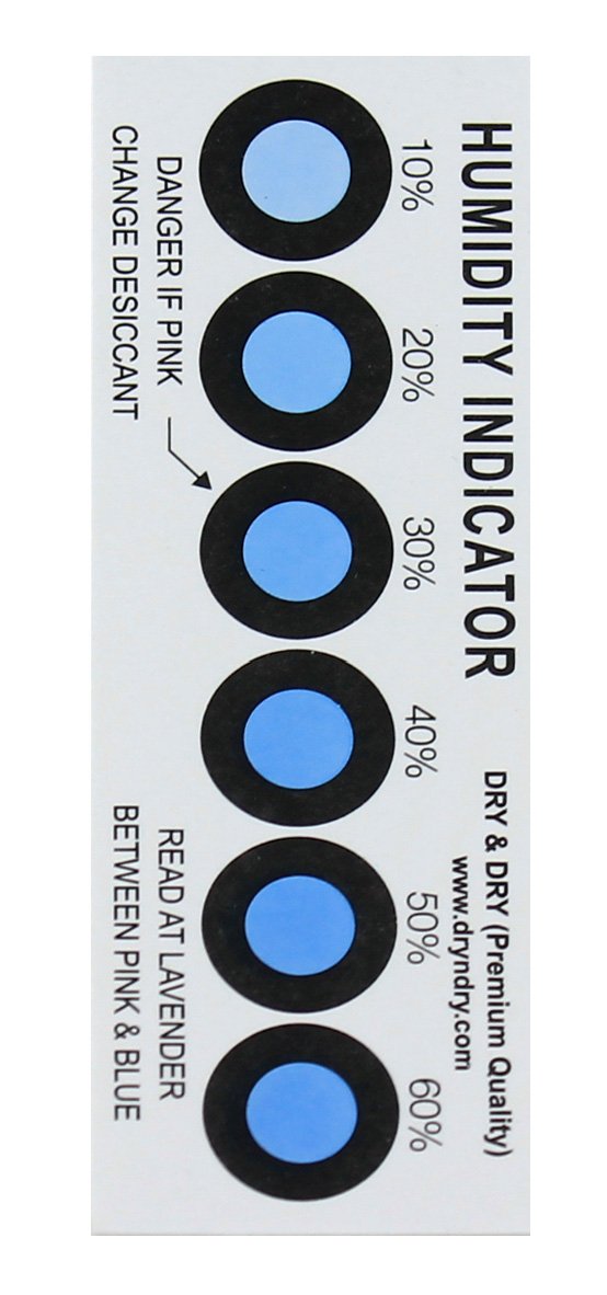 Premium Humidity Indicator Cards 20 Pack(Reusable) - 10-60% 6 Spot(20 Cards)