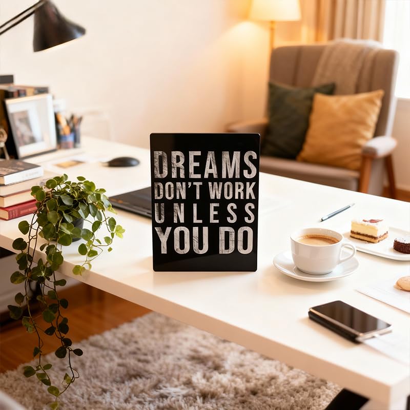 Inspirational Wooden Plaque Art - Positive Quotes for Home & Office