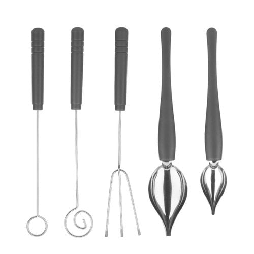 5 PCS Candy Dipping Tools Cooking Spoons Stainless Steel Set Stainless Steel Chocolate Spoons - Candy Making Supplies & Dipping Tool for Chocolate Dipping, Candy Making Kit & Kitchen Baking, Durable