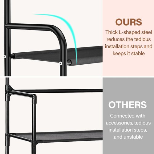 darsun Entryway Coat Rack, Shoe Rack for Entryway, Coat Rack Freestanding with 4-Tier Storage Shelves and 8 Double Hooks, for Living Room, Bathroom, Hallway, 60CM/21.6 IN