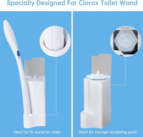 Clorox Toilet Wand Holder - Stylish White & Gray Design for Easy Storage and Access