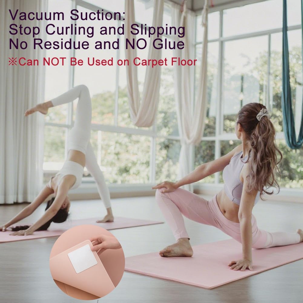 Skiennix Anti-Slip Carpet Grips - 8 Pcs Vacuum Technology for Hardwood Floors | Washable Rug Stoppers