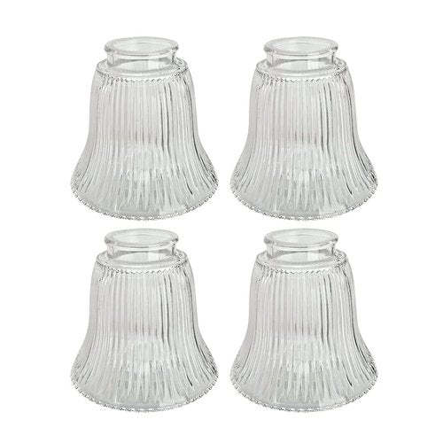 Aspen Creative 23080-4A Contemporary Clear Ribbed Ceiling Fan Replacement Glass Shade, 2-1/8" Fitter Size x 4-3/4" Diameter x 4-1/2" Height, 4 Pack
