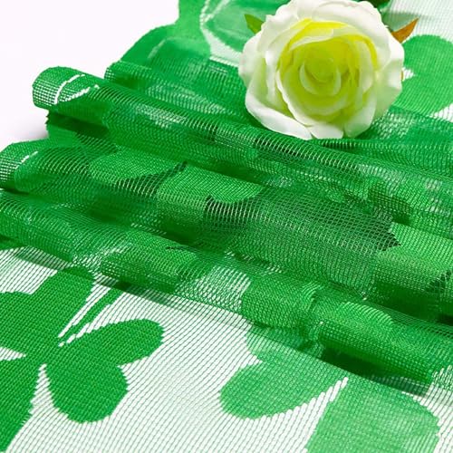 St. Patrick's Day Green Shamrock Lace Table Runner - Irish Party Decor