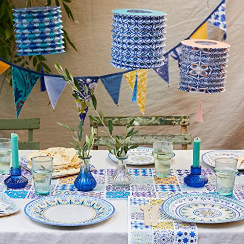 Talking Tables Moroccan Yellow & Blue Paper Party Plates - 12 Pack