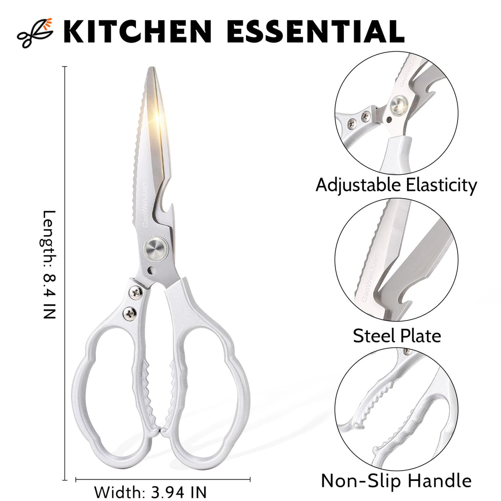 Kitchen Shears & kitchen scissors All Purpose | kitchen gadgets-Heavy Duty Stainless Steel Meat Poultry Food Scissors, Dishwasher Safe for Home and Kitchen Essentials, Utensils, Gadgets, Accessories