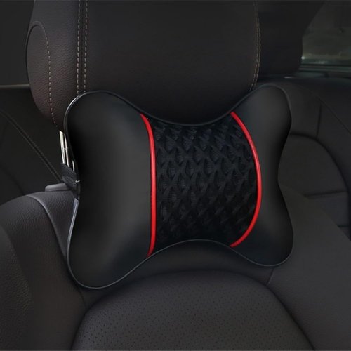 Loszaral 2Pcs Car Headrest Pillow, 28cm PU Leather Car Neck Support Pillow, Car Seat Head Neck Pillow for Driving Traveling