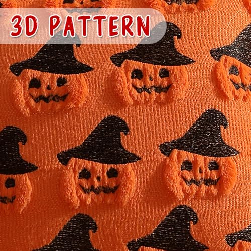 Halloween Pillow Covers Set of 2 - Double-Sided Faux Fur, 18x18