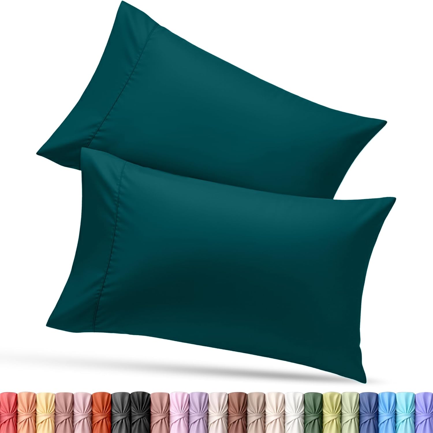 Utopia Bedding Queen Pillow Cases - Soft Brushed Microfiber - 2 Pack, Teal, 20 x 30 Inches