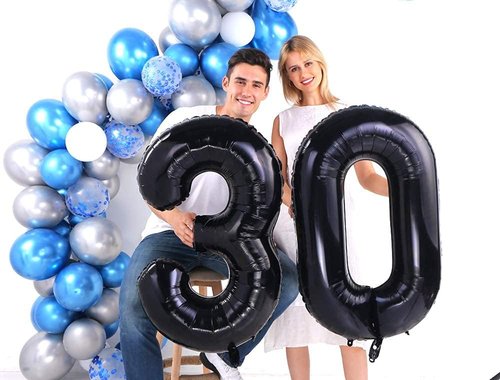 30 Number Balloons by [Brand Name] - Jumbo Foil Mylar Balloons for 30th Birthday & Anniversary Celebrations
