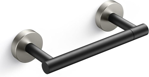 FORIOUS Toilet Paper Holder - Rustproof Stainless Steel Double Post Design | Matte Black Finish