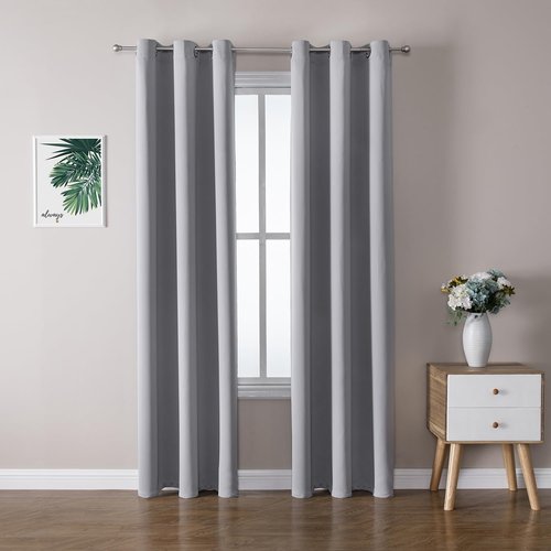 ChrisDowa Blackout Curtains - Thermal Insulated Room Darkening Panels, Light Grey, 42 x 78 Inches - 2-Panel Set