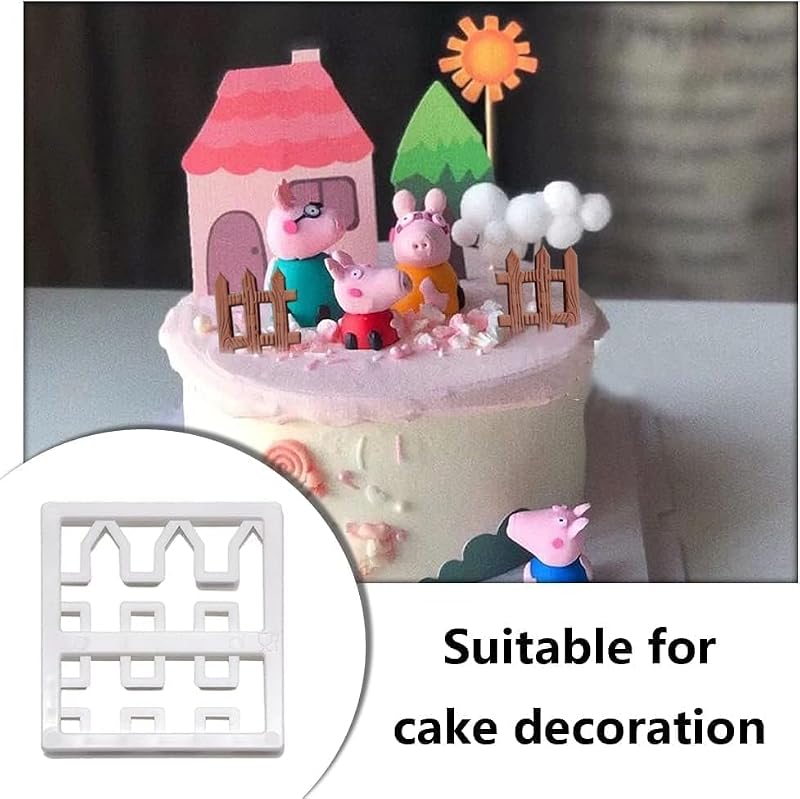 4-Piece Plastic Fence Fondant Molds for Cake & Cookie Borders
