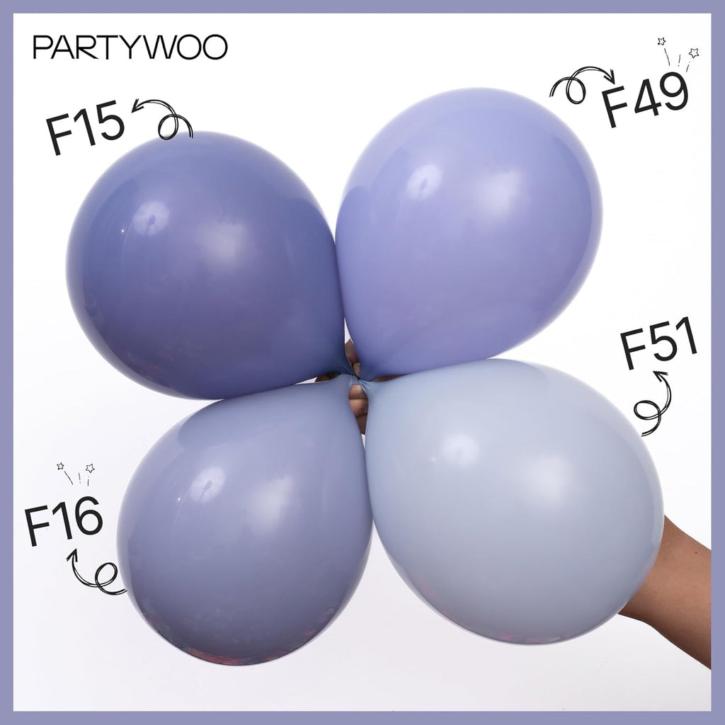 PartyWoo Dusty Blue Balloons - 101pcs 12 Inch Latex Balloons for Baby Showers & Celebrations