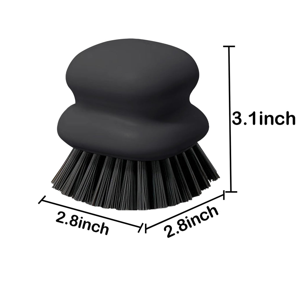 Dish Brush with Handle, Kitchen Scrub Brushes for Cleaning, Dish Scrubber with Nylon bristles for Sink, Pots, Pans(1Pack Black Nylon bristles)