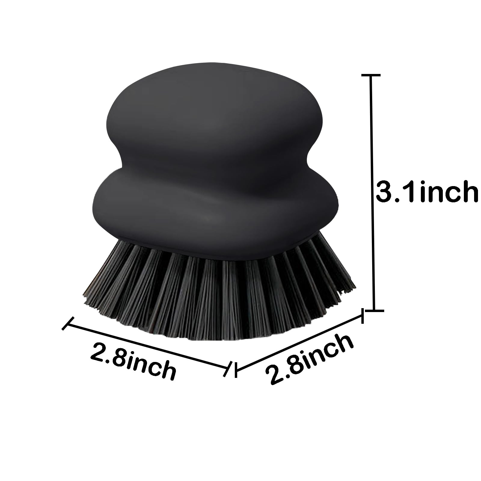 Dish Brush with Handle, Kitchen Scrub Brushes for Cleaning, Dish Scrubber with Nylon bristles for Sink, Pots, Pans(1Pack Black Nylon bristles)