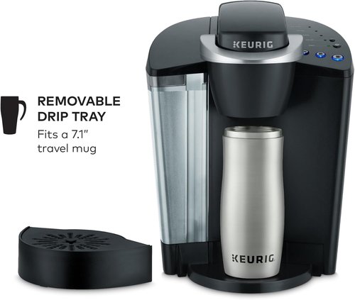 Keurig K-Classic Single Serve Coffee Maker - 3 Brew Sizes, 48oz Reservoir, Sleek Black Finish