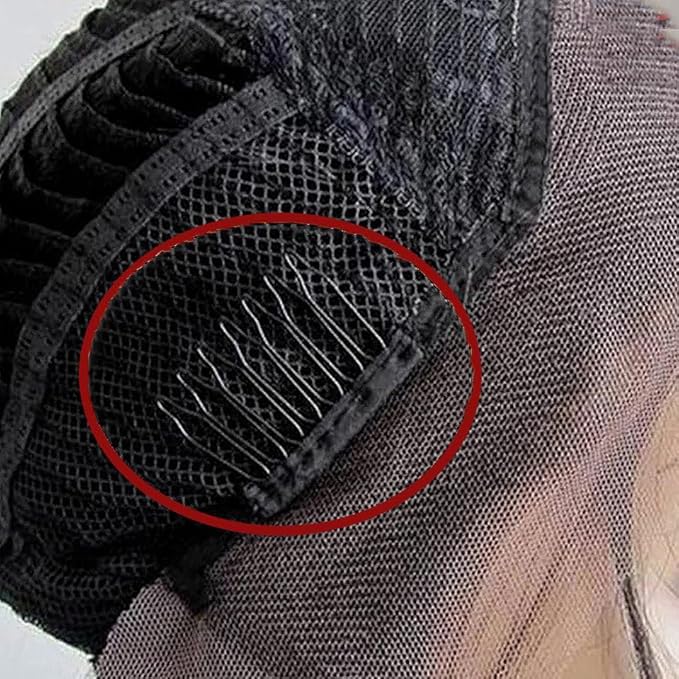 FeiHong 24 Pcs Wig Combs 7-Teeth Black Stainless Steel Hair Clips
