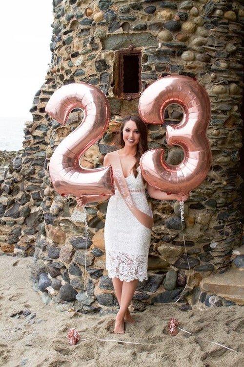 40 Inch Pearl Pink Birthday Balloons - 28 Number Balloons for Celebrations & Graduation Decor