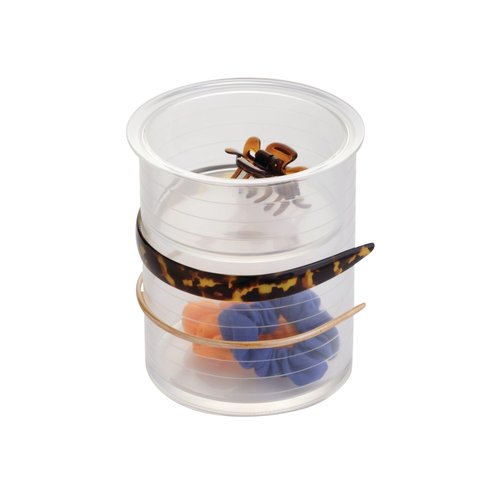 iDesign Hair Accessories Organizer Canister, The Clarity Collection – 6" x 6" x 7", Clear