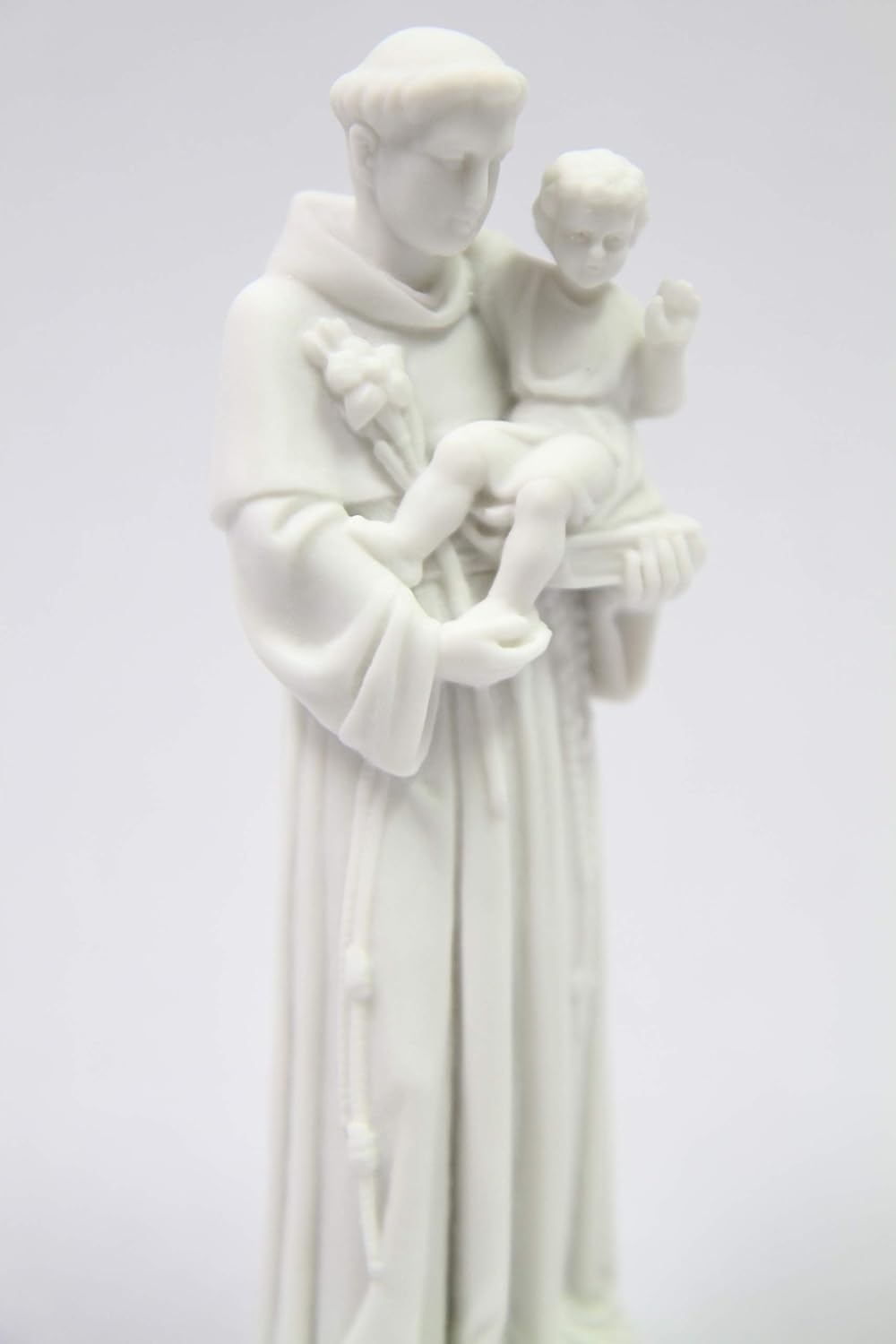 Vittoria Collection | 6" Saint Anthony De Padua White Statue Sculpture - Authentic Italian Craftsmanship