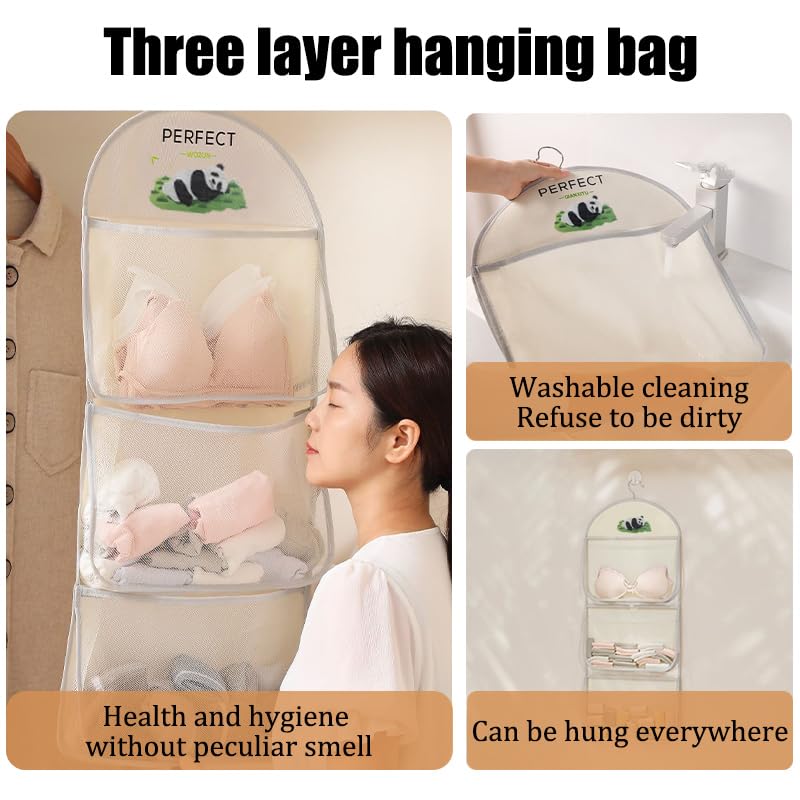 MIUPOO Multi-Layer Mesh Hanging Storage Organizer for Socks & Underwear