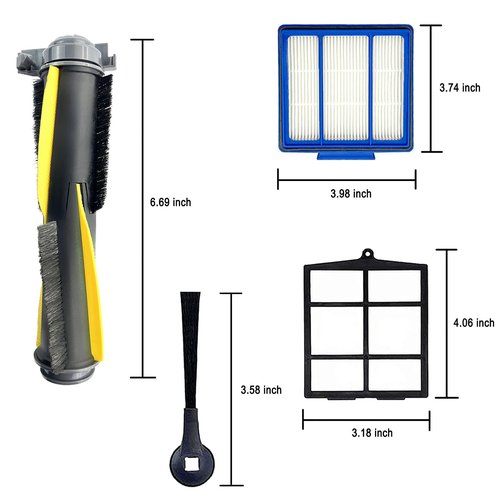 Accessories Kit for Shark IQ RV1001AE, Shark AV911S EZ, AV1010AE RV1000 RV1001 AV970 AV993 AV1002AE UR1000SR UR1005AE Robot Vacuum Cleaner,2 Main Brush,6 Filters,10 Side Brushes,2 Pre Filter