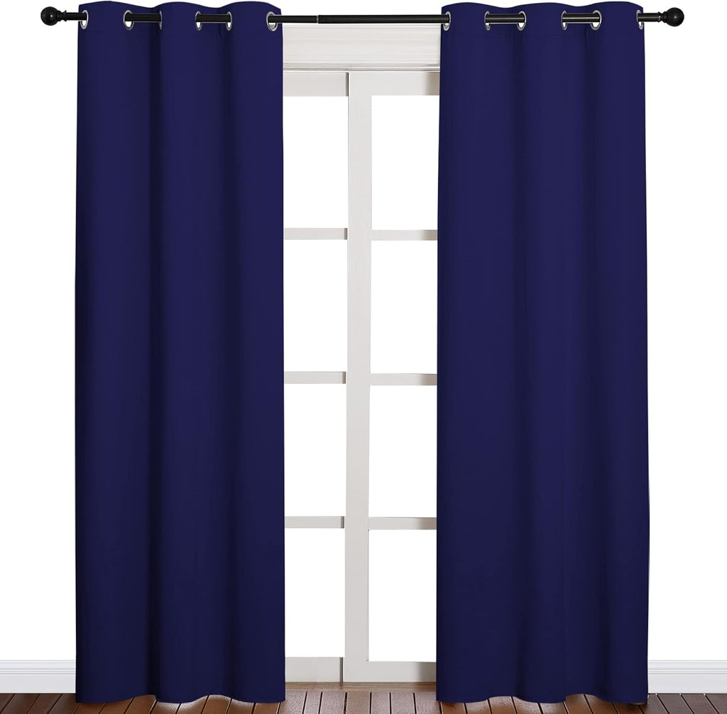 NICETOWN Blackout Curtains - Energy Saving Thermal Insulated Drapes for Living Room | Royal Blue, 42x84-Inch Pair