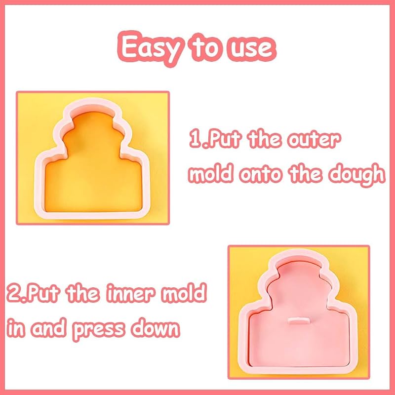 Mini Christmas Cookie Cutters Set - 8 Pcs Novelty Dough Stampers