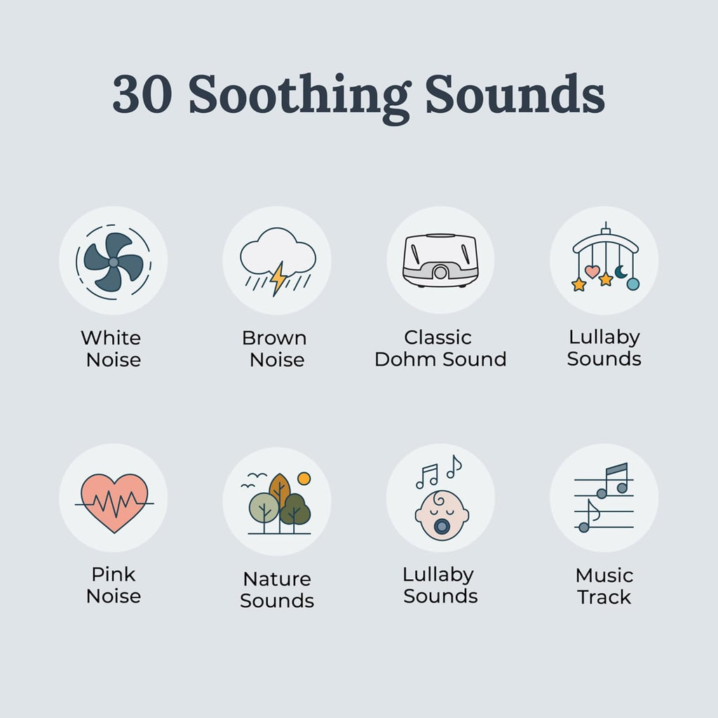 Yogasleep Duet White Noise Machine - Bluetooth Sound & Night Light for Sleep Aid | 30 Natural Sounds, White