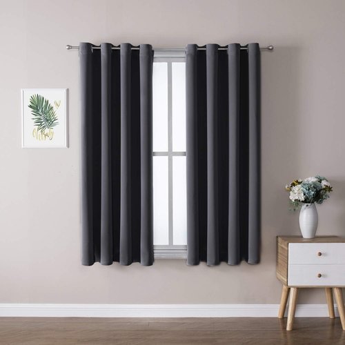 ChrisDowa Blackout Curtains - Thermal Insulated Room Darkening Panels, Dark Grey, 52W x 63L - 2 Set