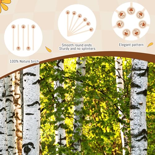 YANPROG 100-Pack Wooden Coffee Stir Sticks 5.9 Inch Natural Birch, Disposable for Coffee & Drinks