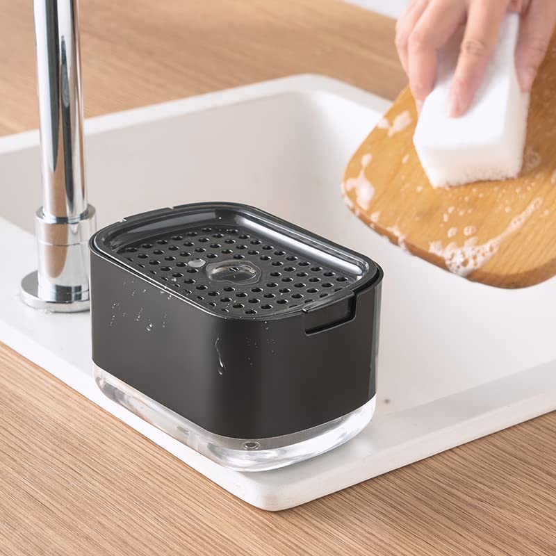 5-in-1 Kitchen Soap Dispenser with Sponge Holder & Rags