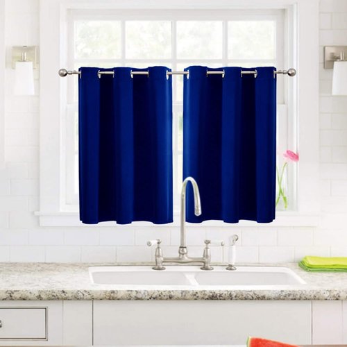 ChrisDowa Small Window Curtains - Grommet Thermal Insulated Room Darkening Panels, Royal Blue, 42 x 36 Inch