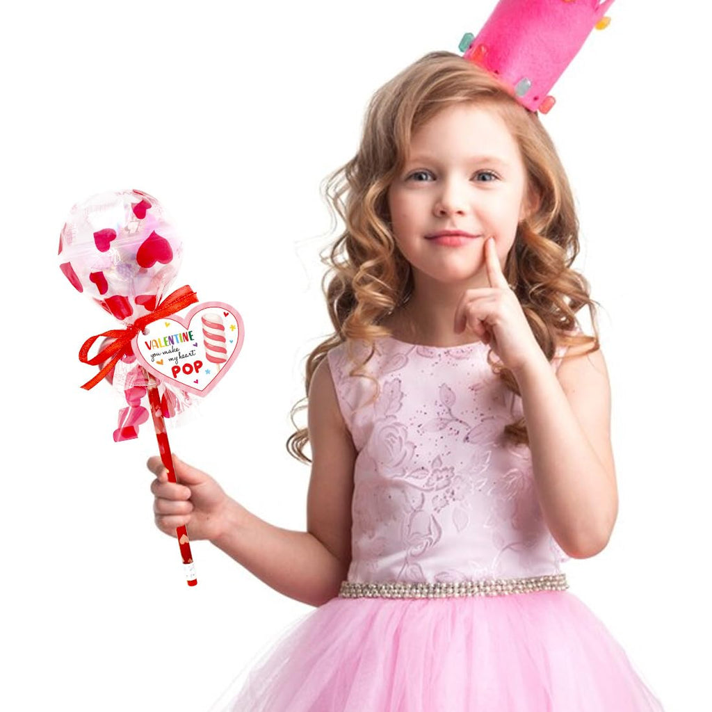 JJXUANER 24 Pack Valentines Day Gifts, Valentine's Day Gifts with Valentines Cards Pencils Stickers Erasers Stampers